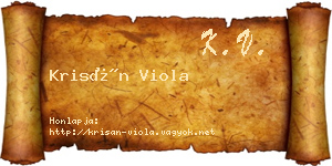 Krisán Viola névjegykártya